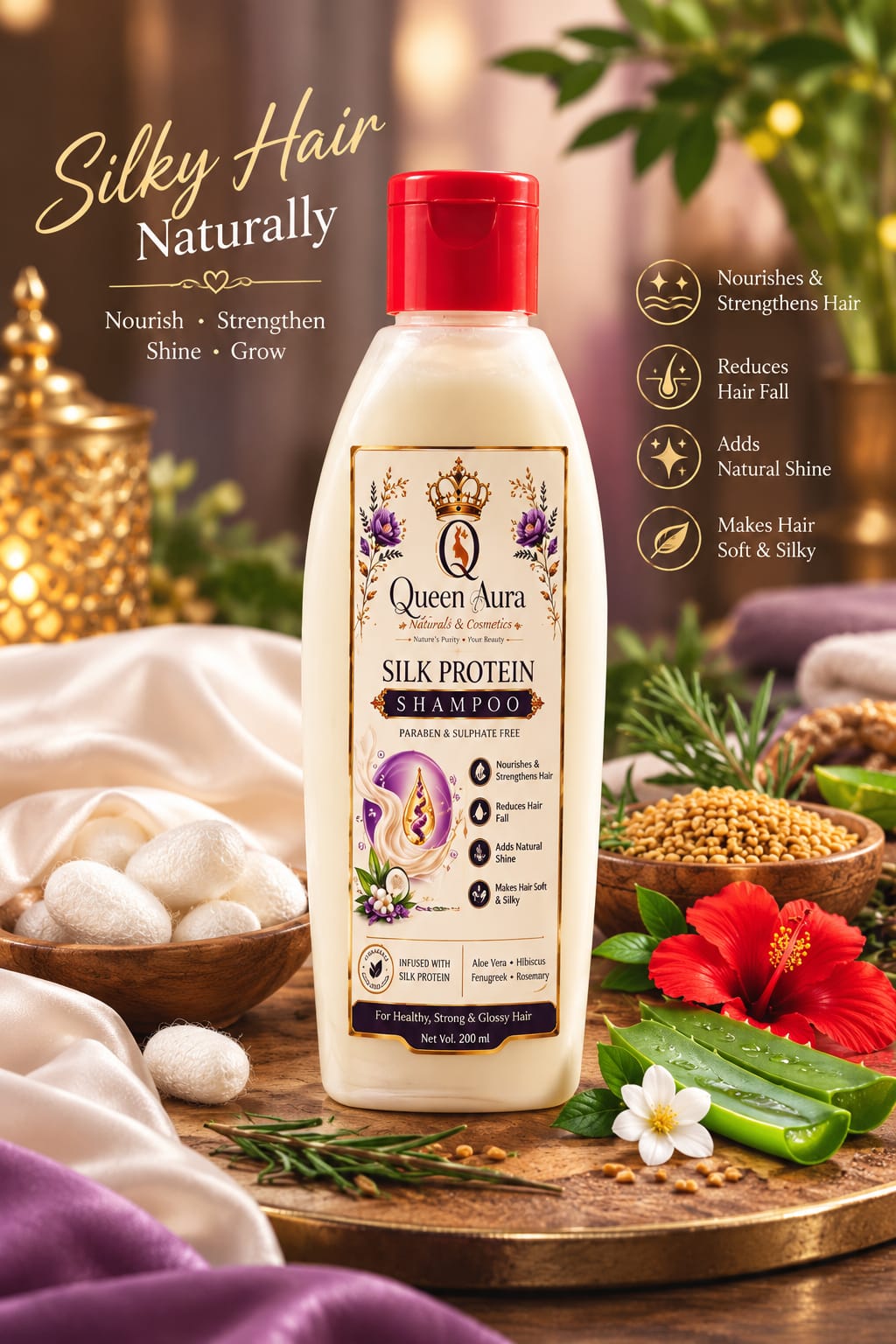 Silk protein shampoo 200ml